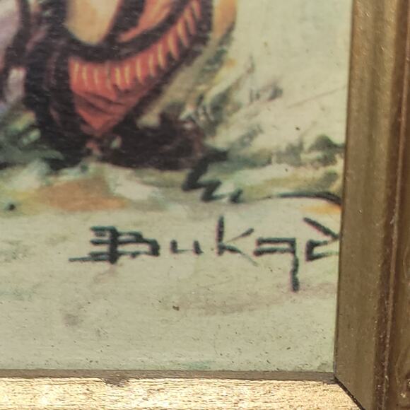 Vtg Ornate Gold Framed Boy & Girl Praying Prints Framed Art Nursery Room Decor - Picture 3 of 10